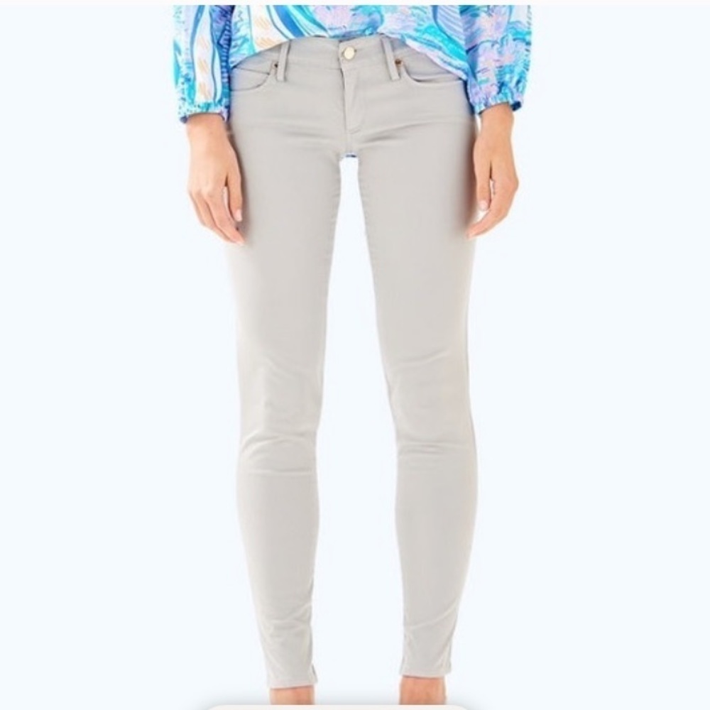 NOWT Lilly Pulitzer Gray South Ocean High Rise Denim Jeans 
Size 0